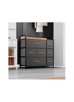 Chulovs Dresser with 7 Drawers - Fabric Storage Tower, Organizer Unit for Bedroom, Living Room, Hallway, Entryway, Closets - Sturdy Steel Frame, Wooden Top & Easy Pull Fabric Bins  - Image 5