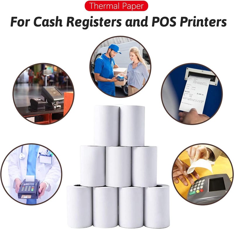 إي سي في في ورق طباعة الإيصالات الحرارية 80 × 80 مم، 10 لفات، مناسب لطوابير البنوك والمستشفيات والفنادق والمطاعم والمتاجر الكبرى ومتاجر التجزئة - Image 4