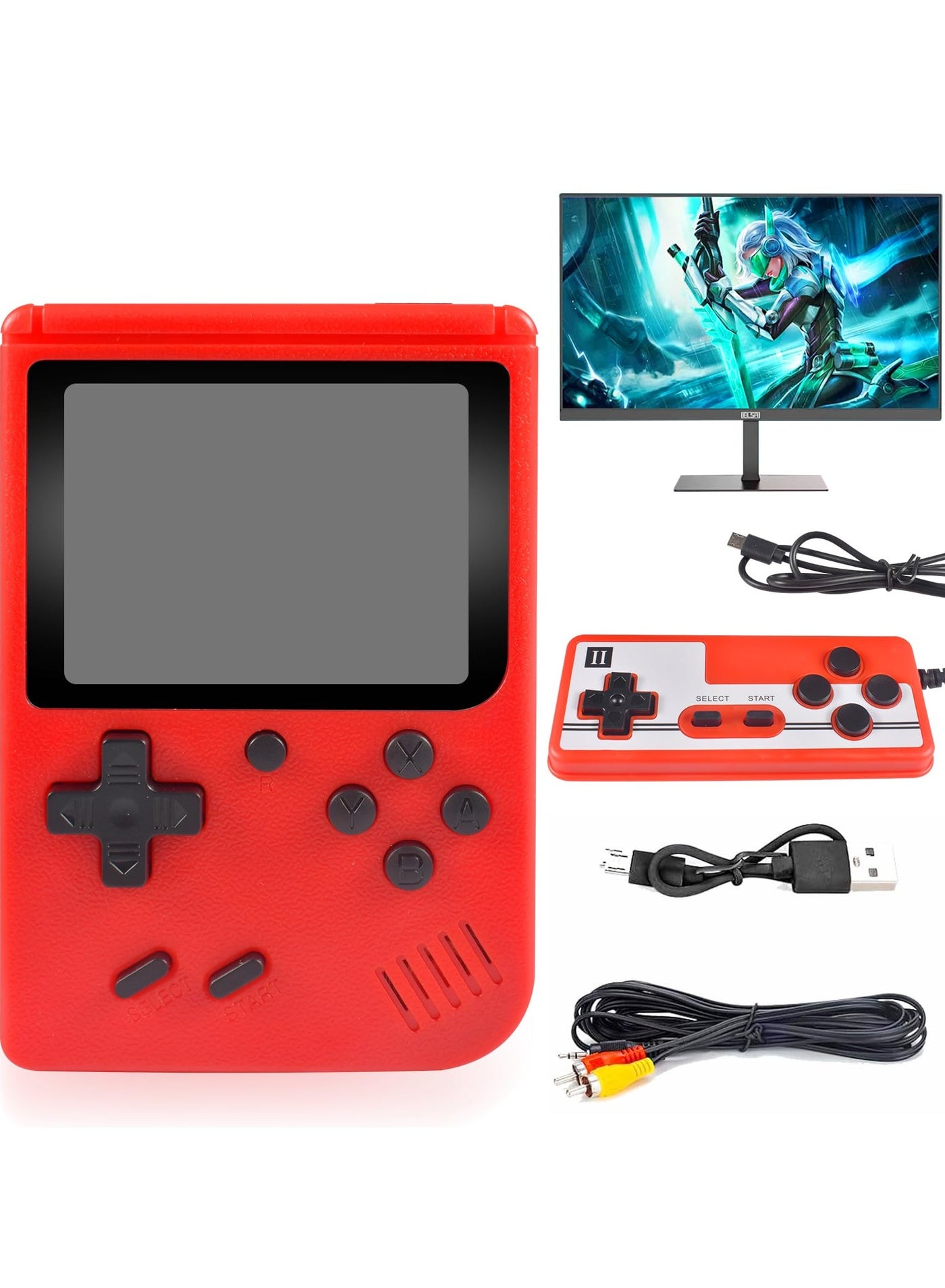 Handheld Game Console, Retro Portable Game Console with 400 Classic Games, Supports Two Players,Rechargeable Battery 3-Inch Color Screen Portable Handheld Games, Gift forLovers Adults Kids Boys.