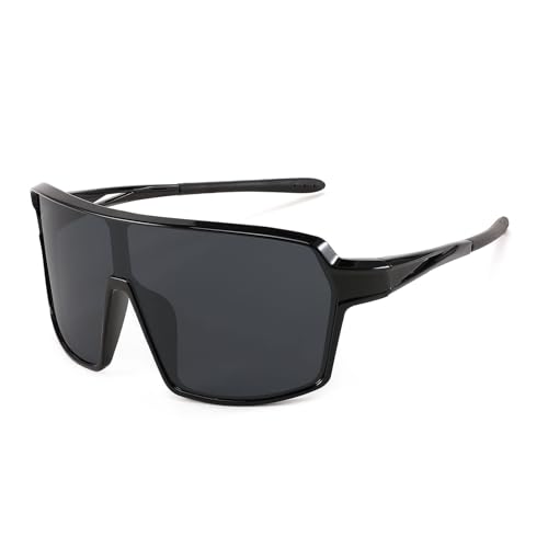 Karsaer Sports Sunglasses,Baseball UV Protected Sunglasses Softball Cycling Glasses For Women Men E1206, Black,65 - Image 2
