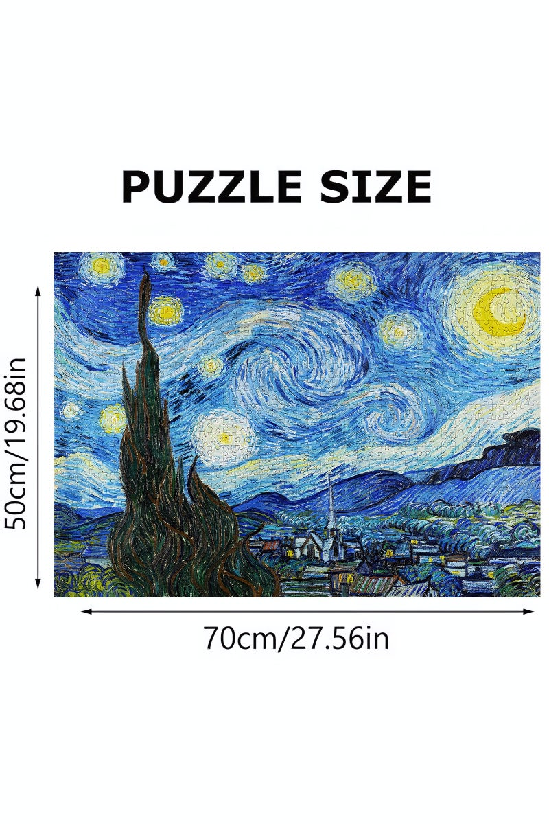 1000-Piece Jigsaw Puzzle, Starry Night Scene Jigsaw Puzzle, DIY Toys for Creative Gift Home Decor, Challenging Mini Jigsaw Puzzle with Micro Pieces, Educational and Decompression Activity  for Adults & Teens - Image 2