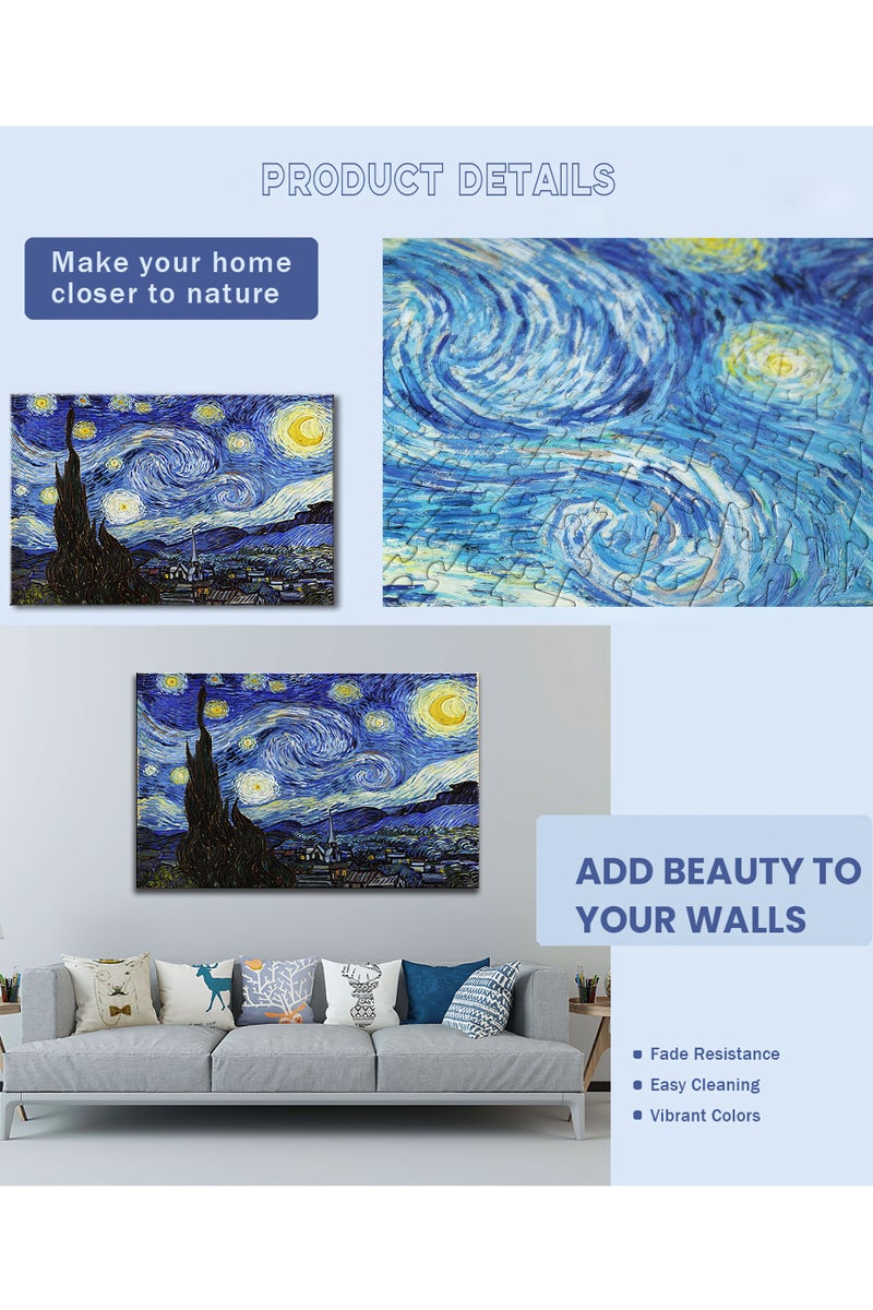 1000-Piece Jigsaw Puzzle, Starry Night Scene Jigsaw Puzzle, DIY Toys for Creative Gift Home Decor, Challenging Mini Jigsaw Puzzle with Micro Pieces, Educational and Decompression Activity  for Adults & Teens - Image 4