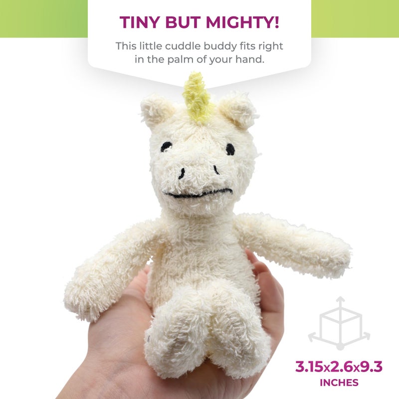 Thermal-Aid Thermal-Aid Zoo - Mini Microwavable Stuffed Animal - Plush Toy and Hot Cold Pack - Juno The Unicorn - 3.15 x 2.6 x 9.3 in  - Image 5