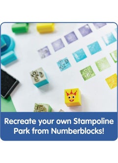 hand2mind Numberblocks Stampoline Park Stamp Activity Set 20 Kids Stamps 12 Washable Ink Pads Number Toys Toddler Arts And Crafts Math Teaching Stamps For Kids Preschool Learning Activities  - Image 4