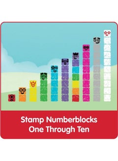 hand2mind Numberblocks Stampoline Park Stamp Activity Set 20 Kids Stamps 12 Washable Ink Pads Number Toys Toddler Arts And Crafts Math Teaching Stamps For Kids Preschool Learning Activities  - Image 3