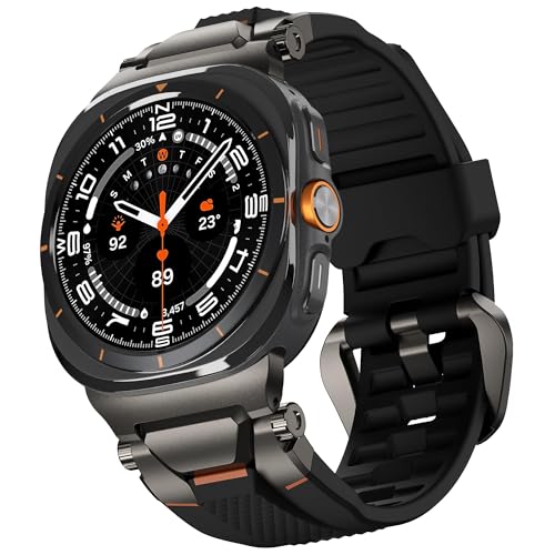 ULTIMAL Watch Band for Samsung Galaxy Watch Ultra 47mm 20252024 Compatible with Samsung Watch Strap Bands for Men Sport Bands for Watch Rugged Premium TPU Metal BlackGrey - Image 1