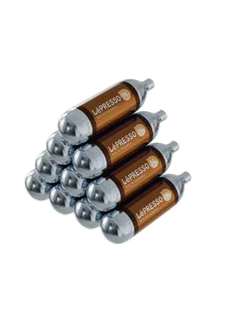 LePRESSO Nitro Chargers for Coffee Pack of 10 Single Use Chargers / N2 Cylinder - Silver - Image 2
