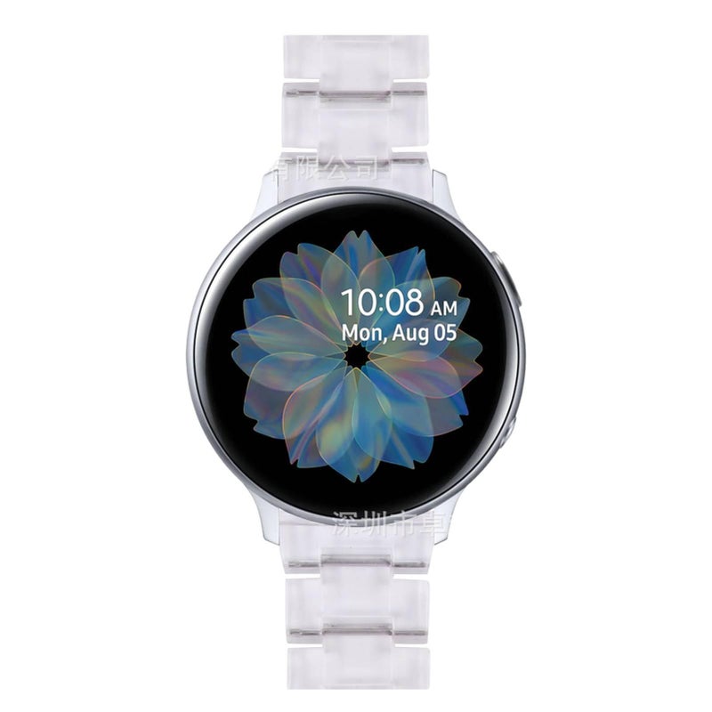 سوار ساعة ذكية سوار معدني من الستانلس ستيل متوافق مع Samsung Galaxy Watch 6 بملاءمة قابلة للتعديل وحزام بديل للاستخدام اليومي باللون شفاف قابل للتعديل - Image 1