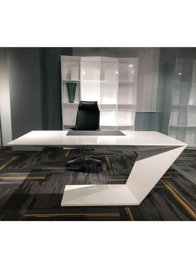 BG-9903 طاولة مكتب تنفيذي باللون الأبيض اللامع