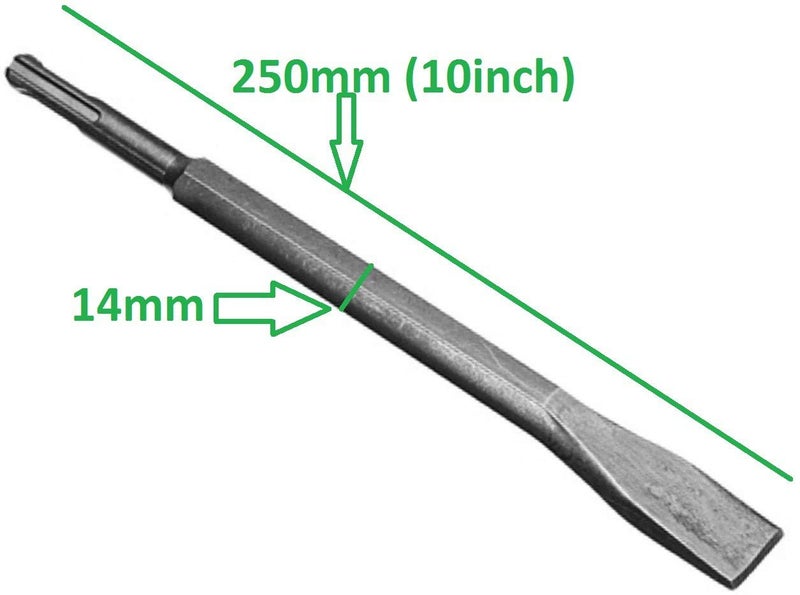Inditrust إندستريست هيفي ديوتي L14X 250مم مطرقة مسطحة SDS بلس مقبض إزميل - Image 2