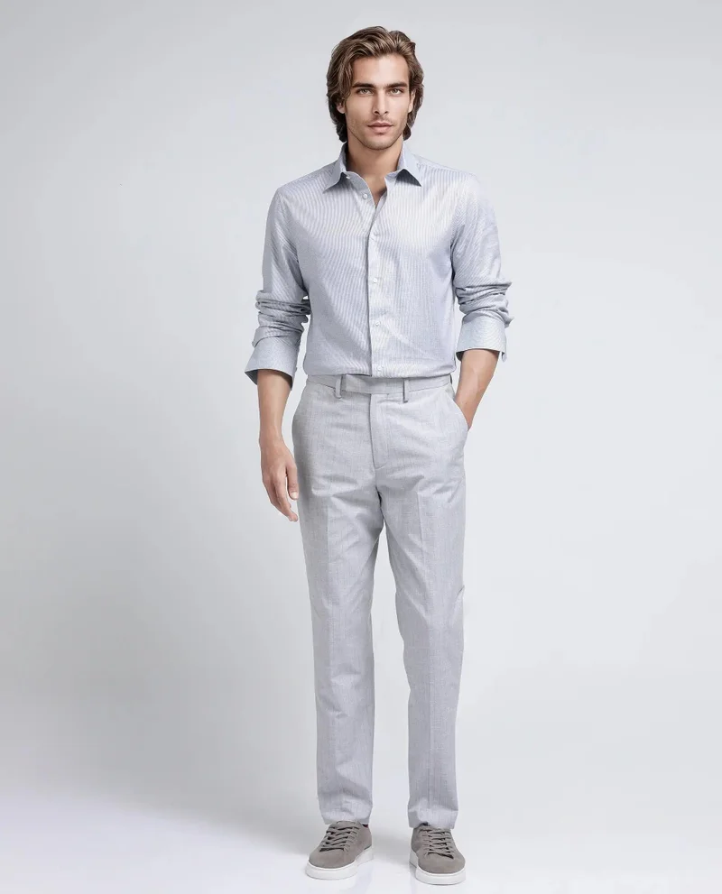 Rare Rabbit Men's Striped Formal Trouser