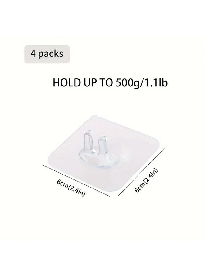 4Pcs Transparent Plastic Toothbrush Holder Wall Mounted No Drill Bathroom Storage - Image 3