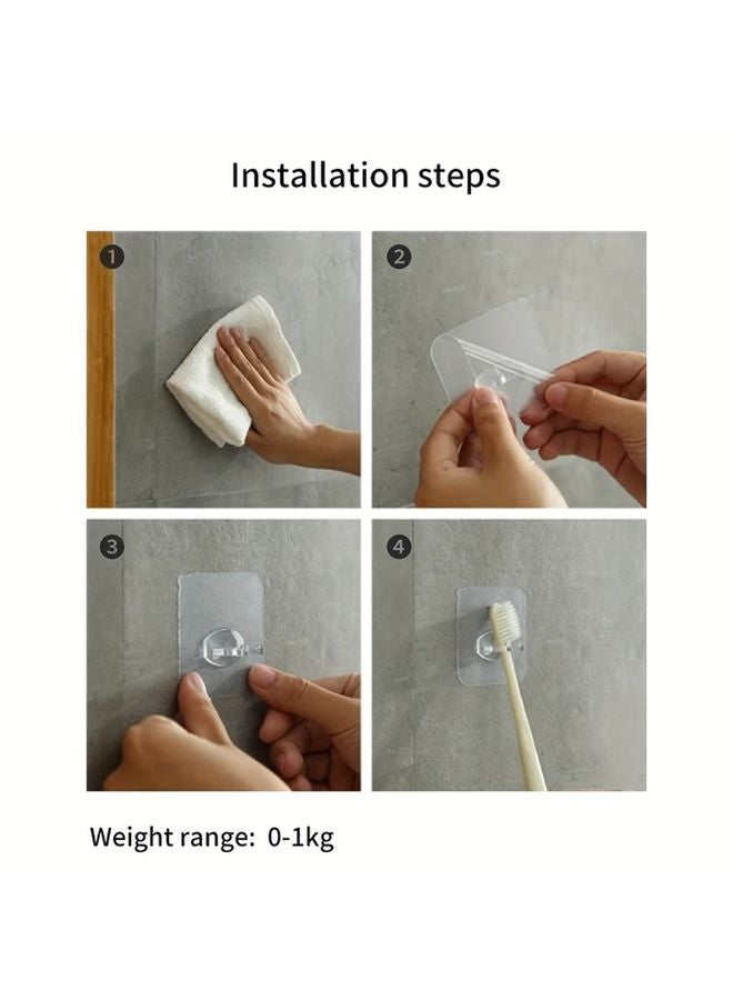 4Pcs Transparent Plastic Toothbrush Holder Wall Mounted No Drill Bathroom Storage - Image 4