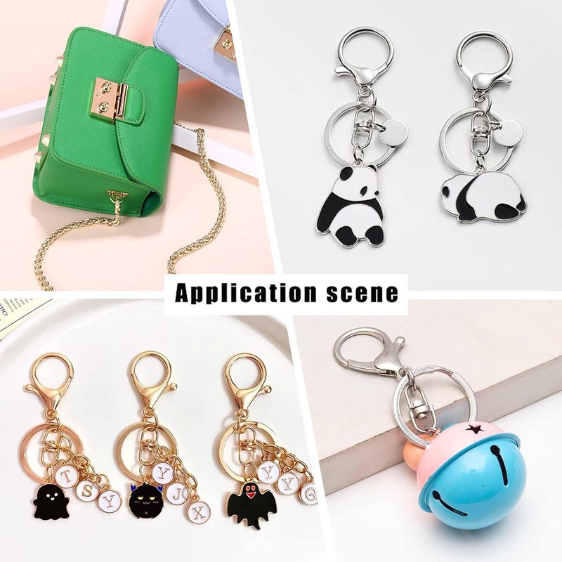 كلاراكو 24 قطعة من مشابك حزام سلسلة معدنية من كلاركو للمحفظة، 3 ألوان موصل حلقة مزدوجة مشبك إصلاح المجوهرات اللانهائي مشبك حزام موصل حبل مشبك صناعة يدوية من الجلد للعثور على المجوهرات، الفتحة: 0.3 بوصة - Image 5