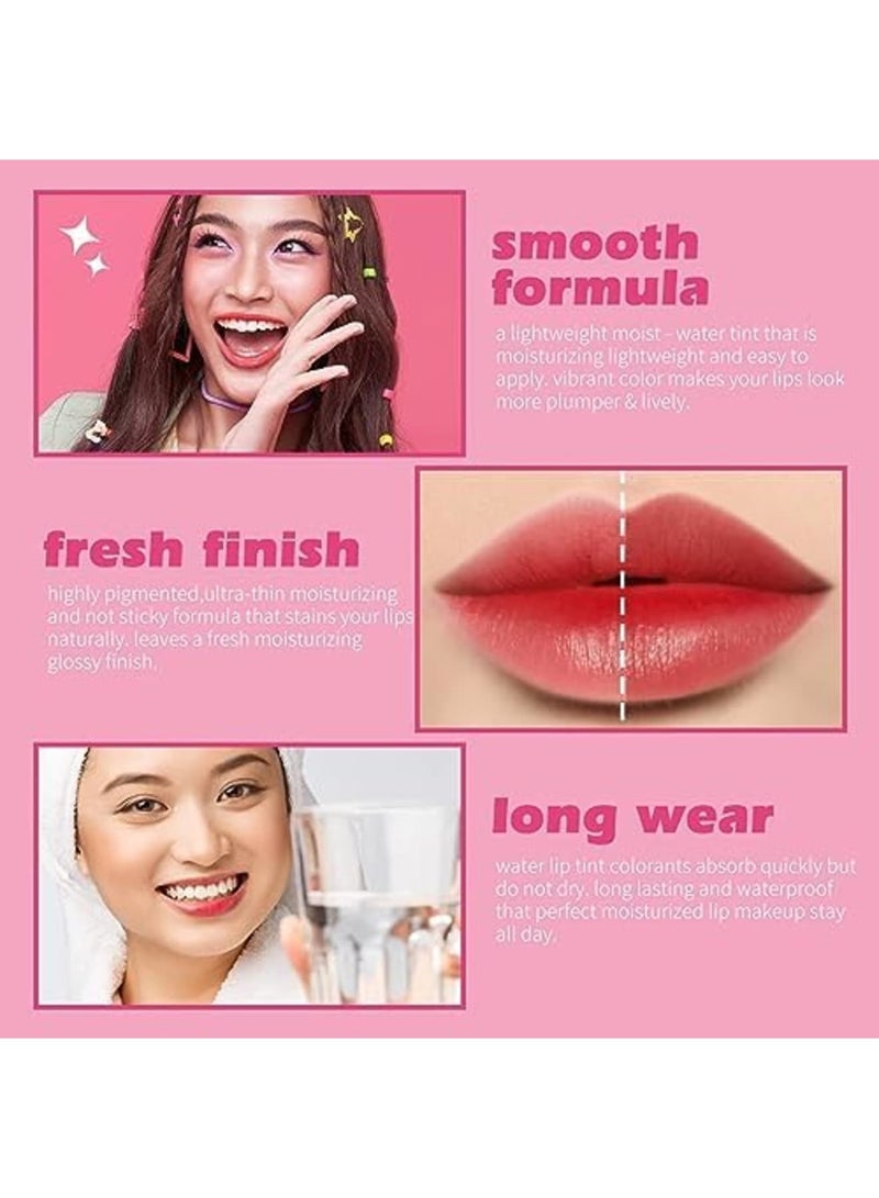 SYOSI Lip Stain, 2 Pcs Vivid High Pigment Lip Tint, Long Lasting Moisturizing & Non-sticky Finish Water Lip Tint to Hydrate your Lips, 0.4 fl.oz - Image 3