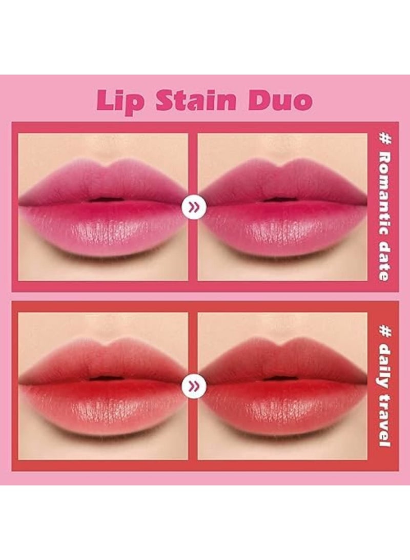 SYOSI Lip Stain, 2 Pcs Vivid High Pigment Lip Tint, Long Lasting Moisturizing & Non-sticky Finish Water Lip Tint to Hydrate your Lips, 0.4 fl.oz - Image 5