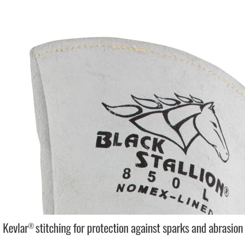 BLACK STALLION Revco 850L Flame Resistant Nomex Lined Elkskin Stick Welding Gloves L - Image 2