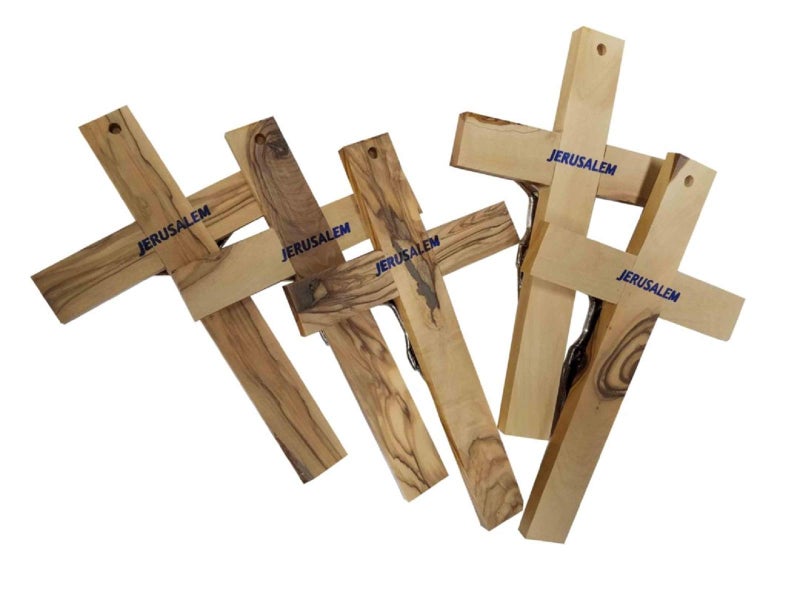 Bethlehem Gifts TM Handcarved from Bethlehem Olive Wood Cross Crucifix (Crucifix, 8") - Image 3