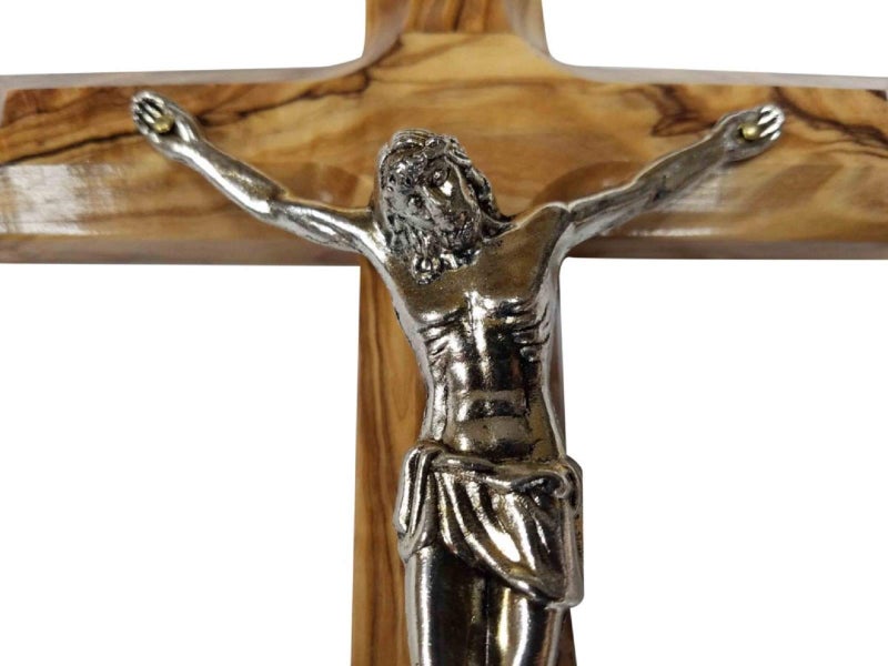 Bethlehem Gifts TM Handcarved from Bethlehem Olive Wood Cross Crucifix (Crucifix, 8") - Image 2