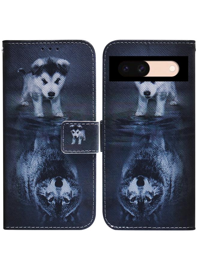 Green Tiger Case For Google Pixel 8a Coloured Drawing Flip Leather Phone Case - Image 1