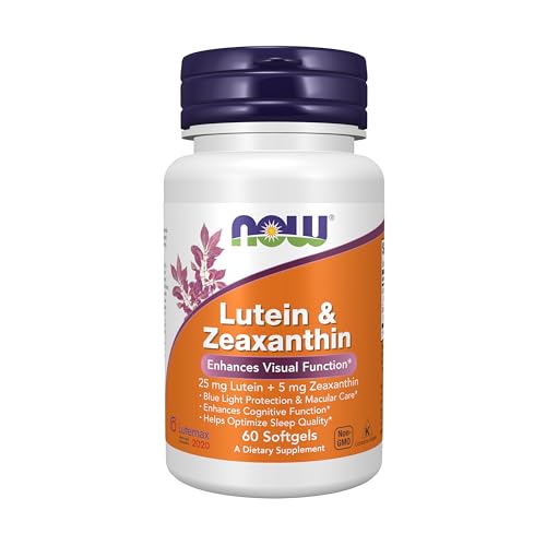 NOW Foods Supplements Lutein Zeaxanthin with 25 mg Lutein and 5 mg Zeaxanthin 60 Softgels
