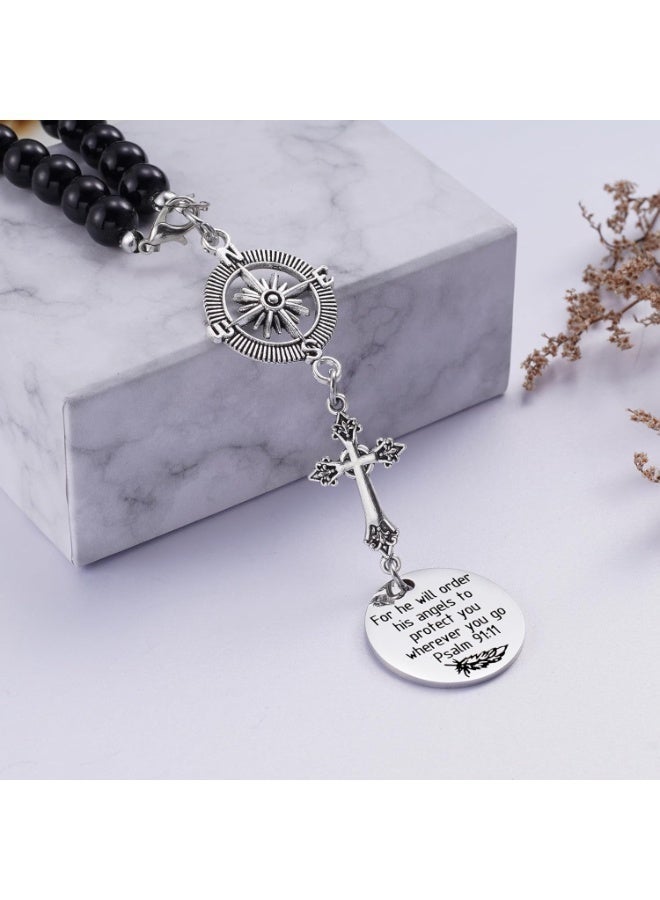 Cross Car Charm, for He Will Order His Angels to Protect You Wherever You Will Go, Rear View Mirror Car Charm, Psalm 91:11, Bible Verse, Religious Gifts for Women - Image 4