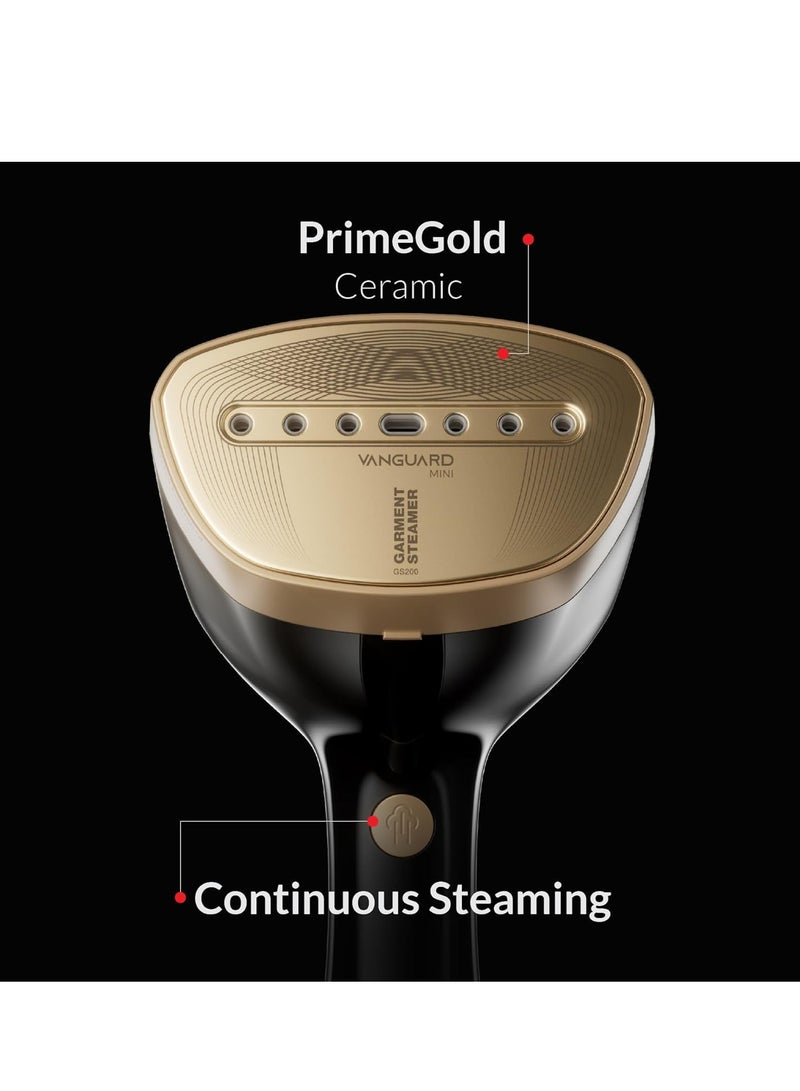 Feller Germany Vanguard Series Handheld Garment and Travel Steamer, 2000W, Prime Gold Ceramic Sole Plate with Auto Shut Off, Anti Drip, 25G/min Steam Rate, GS200, (Gold) - Image 3