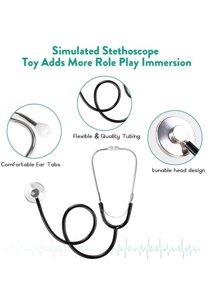 زي الطبيب للبنين والبنات - الدعك للأطفال مع معطف المختبر وحقيبة الحمل، فستان الطبيب لجميع القديسين، لعب الأدوار في يوم المهنة - Image 2
