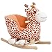Qaba Kids Plush RideOn Rocking Horse Toy Giraffe Style with Song for 1836 Months Brown - Image 3