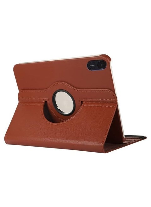 Compatible with Honor Pad X8a 11 inch (2024) Tablet PU Leather Cover Sleep Wake Function 360 Rotating Stand Protective Shell For Honor Pad X8a 11" (Brown)