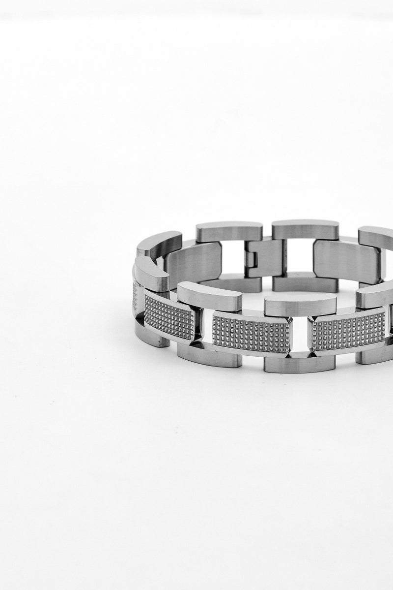POLICE Men Stainless Steel Fashionable Bracelet, Silver - Image 4