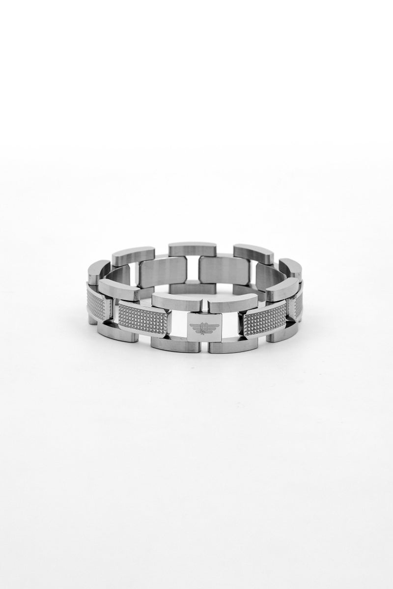 POLICE Men Stainless Steel Fashionable Bracelet, Silver - Image 3