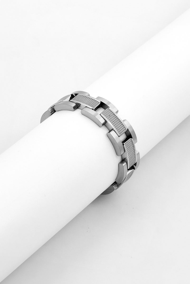 POLICE Men Stainless Steel Fashionable Bracelet, Silver - Image 1