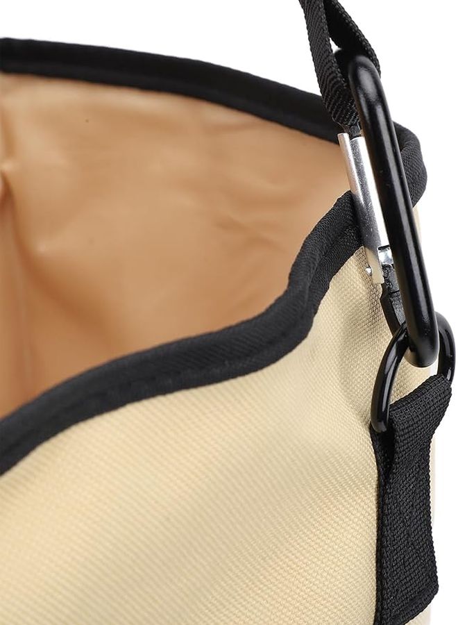 Khaki Reusable Nylon Mesh Trash Bag With Hanging Straps For Fishing Camping Outdoor - Image 4