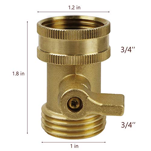 Twinkle Star Water Hose Shut Off Valve, 2 Pack Heavy Duty 3/4 Inch Solid Brass Garden Hose Connector, TWIS3003 - Image 5