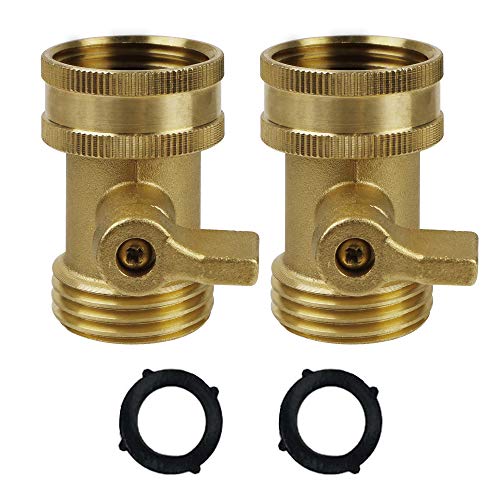 Twinkle Star Water Hose Shut Off Valve, 2 Pack Heavy Duty 3/4 Inch Solid Brass Garden Hose Connector, TWIS3003 - Image 1
