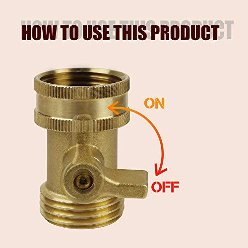 Twinkle Star Water Hose Shut Off Valve, 2 Pack Heavy Duty 3/4 Inch Solid Brass Garden Hose Connector, TWIS3003 - Image 2