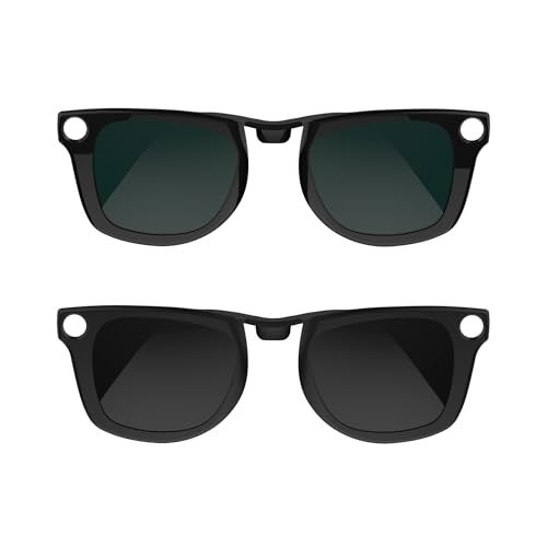 RCstyle HiBloks 2Pcs Polarized Clipon Compatible with RayBan Meta Wayfarer Gen 2 RW4006RW4012 Regular Discoloration Clip for RayBan Meta Gen 2 Accessories Dark Green Black - Image 1