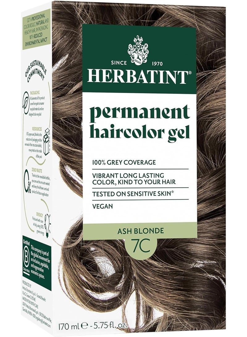 Herbatint Natural hair Dye Amonia Free 150ml Ash Blonde 7C 170ml - Image 1