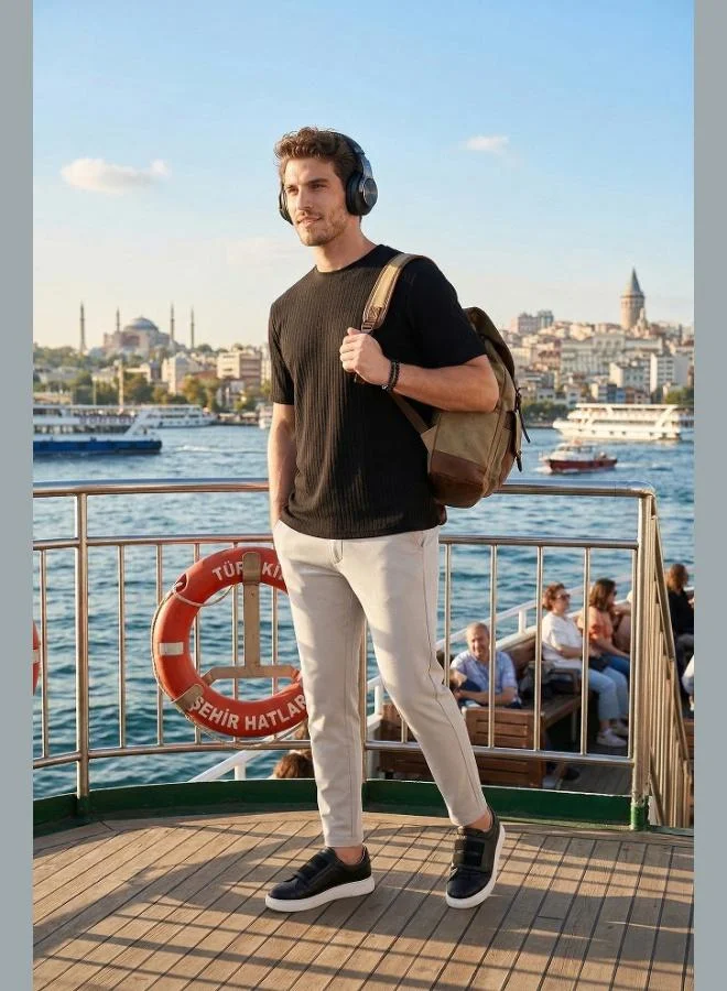 بوراتي Buratti Slim Fit Regular Waist Tapered Leg Trousers Men's Pants 6843654