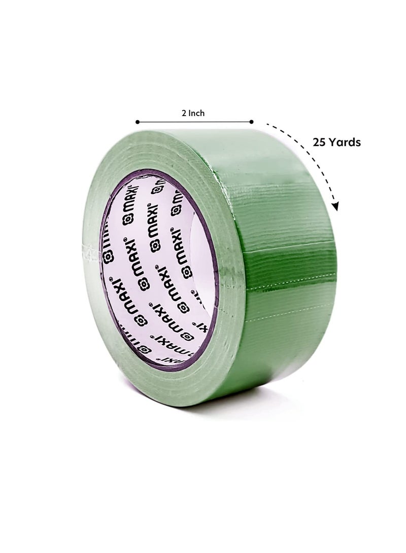 Maxi 48Mm X 25Yds Duct Tape Green, Waterproof Strong Adhesive Tape For Patching, Sealing, Securing Cables And Labelling , Heavy Duty Tape For Indoor & Outdoor Use  - Image 2