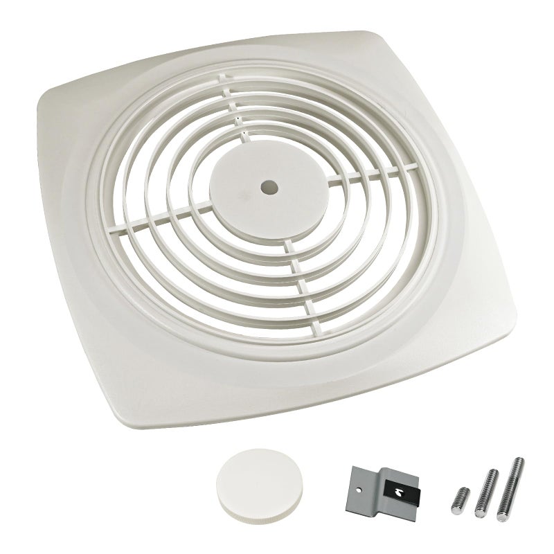 JKLESA 97011919 Grille Assembly (11-1/2"Ã— 11-1/2") Compatible with Broan Nutone 505 and 509 Exhaust Fan Cover, S97011919 Bathroom Exhaust Fan Cover Assembly, Center Mount - Includes Grille Mounting Knob - Image 1