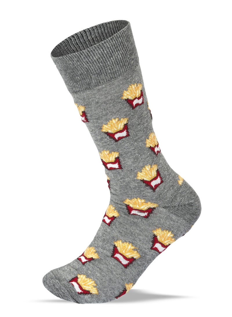 SAM SOCKS Men Set of 3 Long Casual Pizza Pattern Socks - Image 4