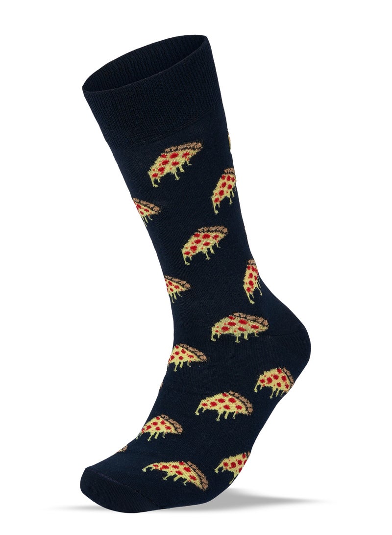 SAM SOCKS Men Set of 3 Long Casual Pizza Pattern Socks - Image 2