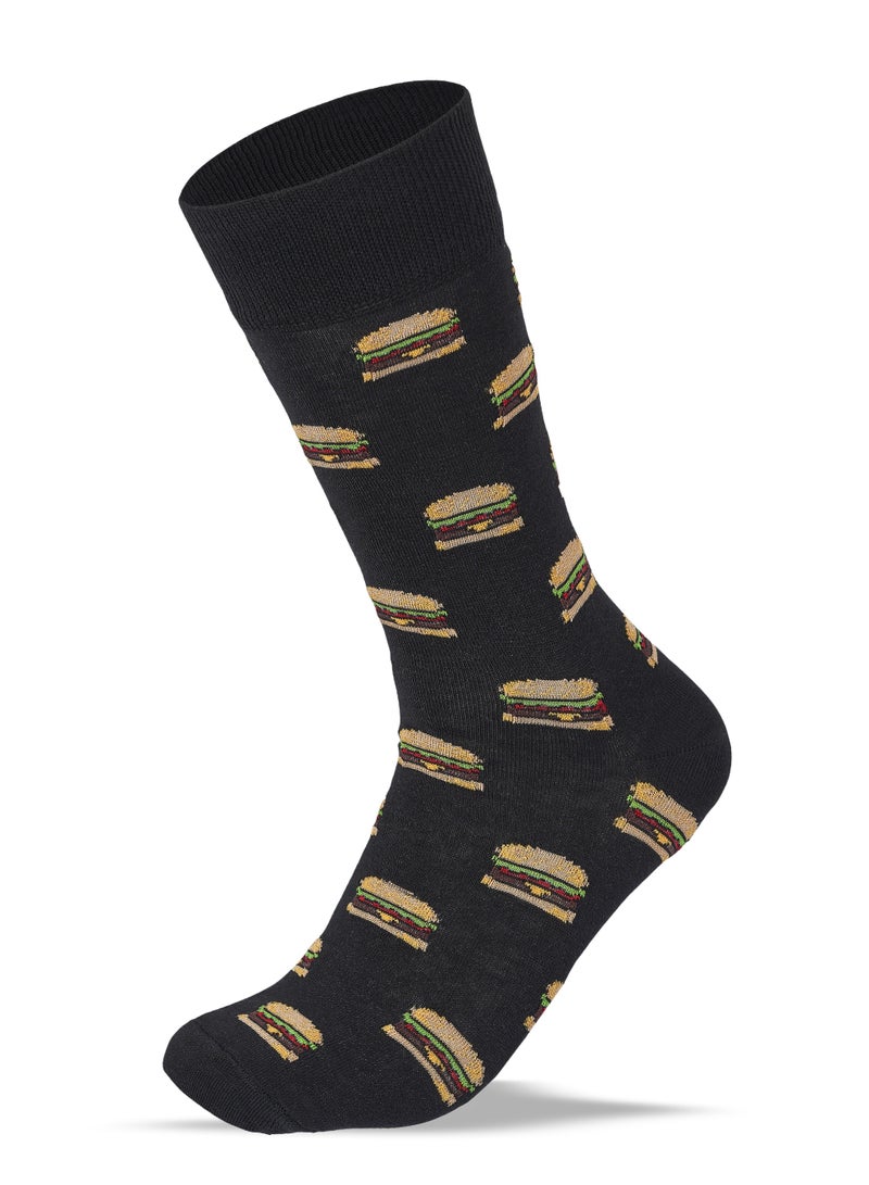 SAM SOCKS Men Set of 3 Long Casual Pizza Pattern Socks - Image 3