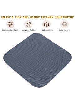 HASTHIP HASTHIP® Rack and Microfiber Dish Drying Mat, Removable Dish Rack Tray, Dish Rack & Drying Mat for Kitchen Countertop, Sink - Drain and Dry Wine Glasses, Bowls and Dishes  - Image 5