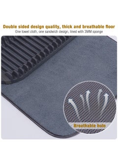 HASTHIP HASTHIP® Rack and Microfiber Dish Drying Mat, Removable Dish Rack Tray, Dish Rack & Drying Mat for Kitchen Countertop, Sink - Drain and Dry Wine Glasses, Bowls and Dishes  - Image 3