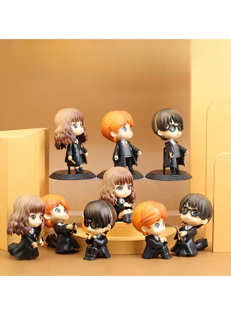 Harry Potter 9-piece set Handicraft toon model dolls, trendy toys, PVC character model toys collection gifts, creative cartoon toys, birthday and holiday gifts - Image 2