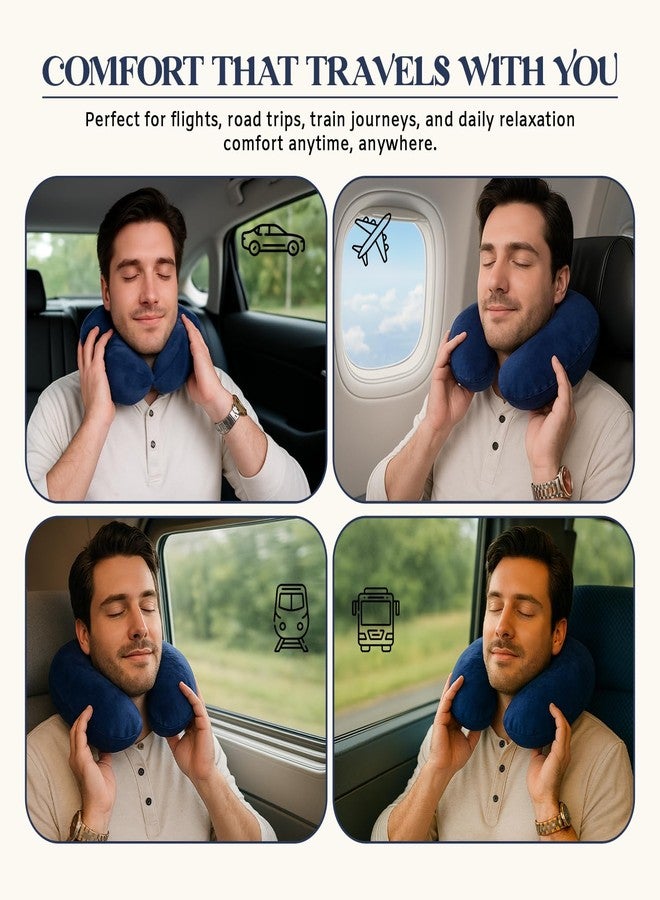 Joint Genius Travel Neck Pillow | Premium Memory Foam Neck Pillow for Flight Travel, Car Sleeping | Adjustable Head Rest, Neck Rest Travelling Pillow for Sleeping Head Support (Blue) - Image 3