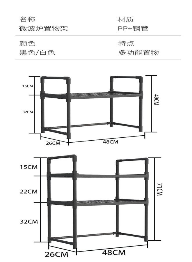 Olpad Expandable 2 Tier SS Kitchen Shelf Organizer Countertop Rack Space Saving Kitchen Free Standing Rack for Cosmetics, Stationary and Jars Organization Oven Stand Compact & Convenient (2 layer, White) - Image 4